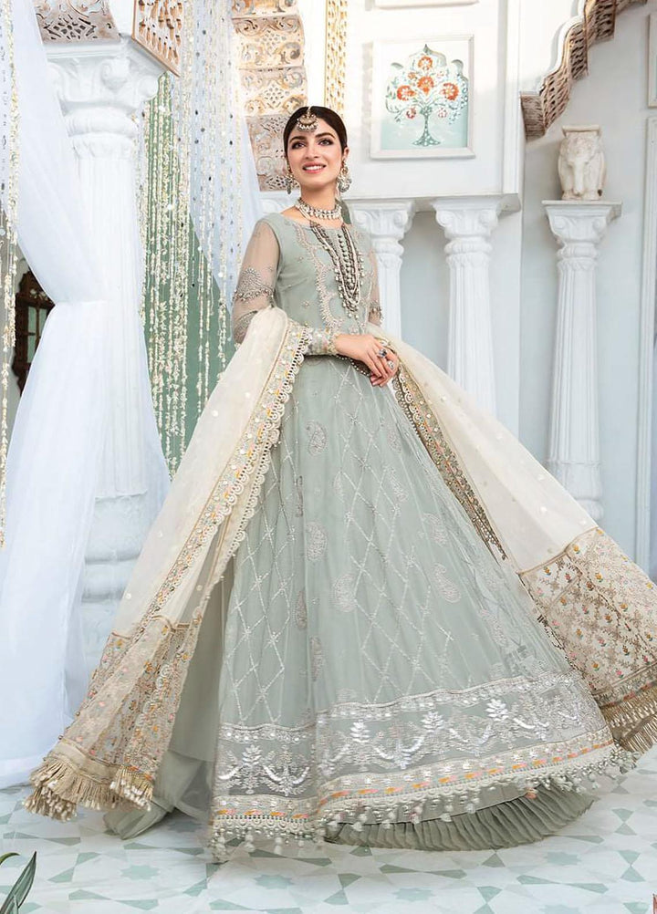 Maria B Embroidered Net Suits Unstitched 3 Piece MB22E D3 - Eid Collection