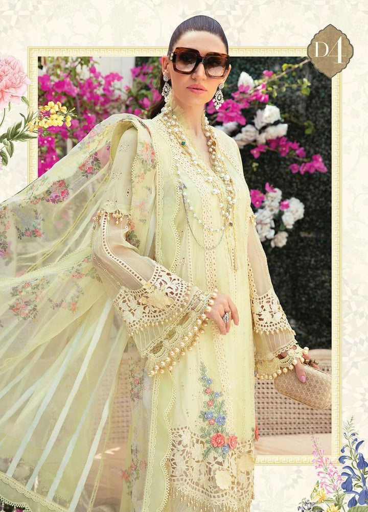 Maria B Embroidered Lawn Suits Unstitched 3 Piece MB22E D4 - Eid Collection
