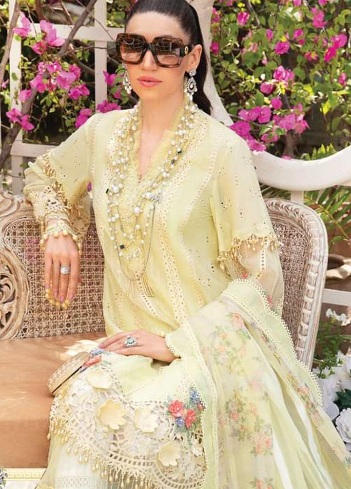 Maria B Embroidered Lawn Suits Unstitched 3 Piece MB22E D4 - Eid Collection