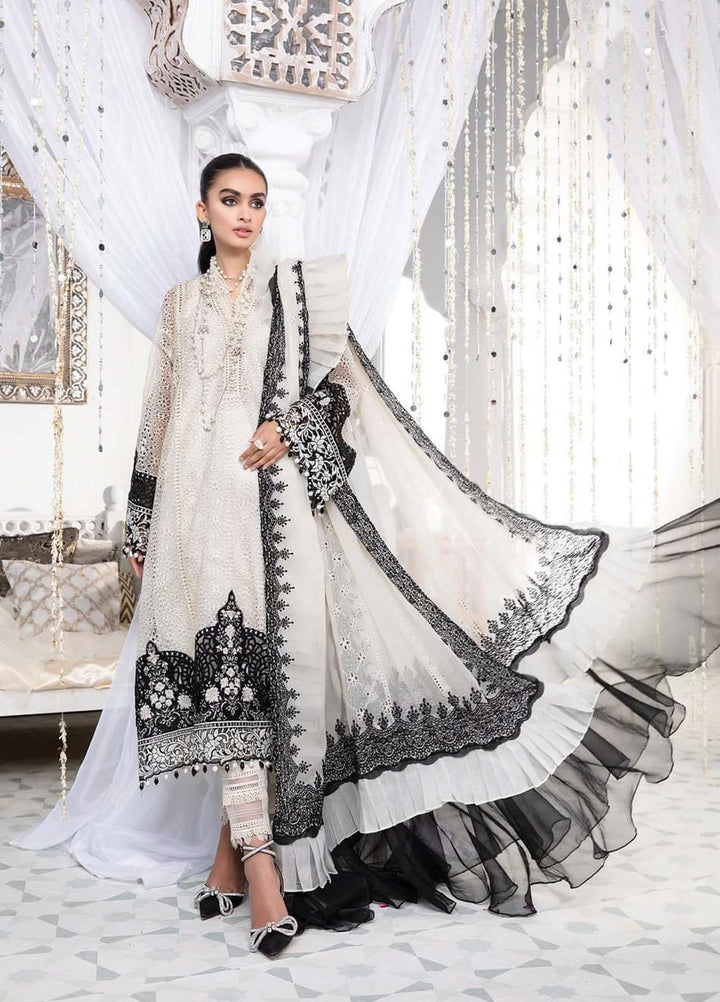 Maria B Embroidered Organza Suits Unstitched 3 Piece MB22E D5 - Eid Collection