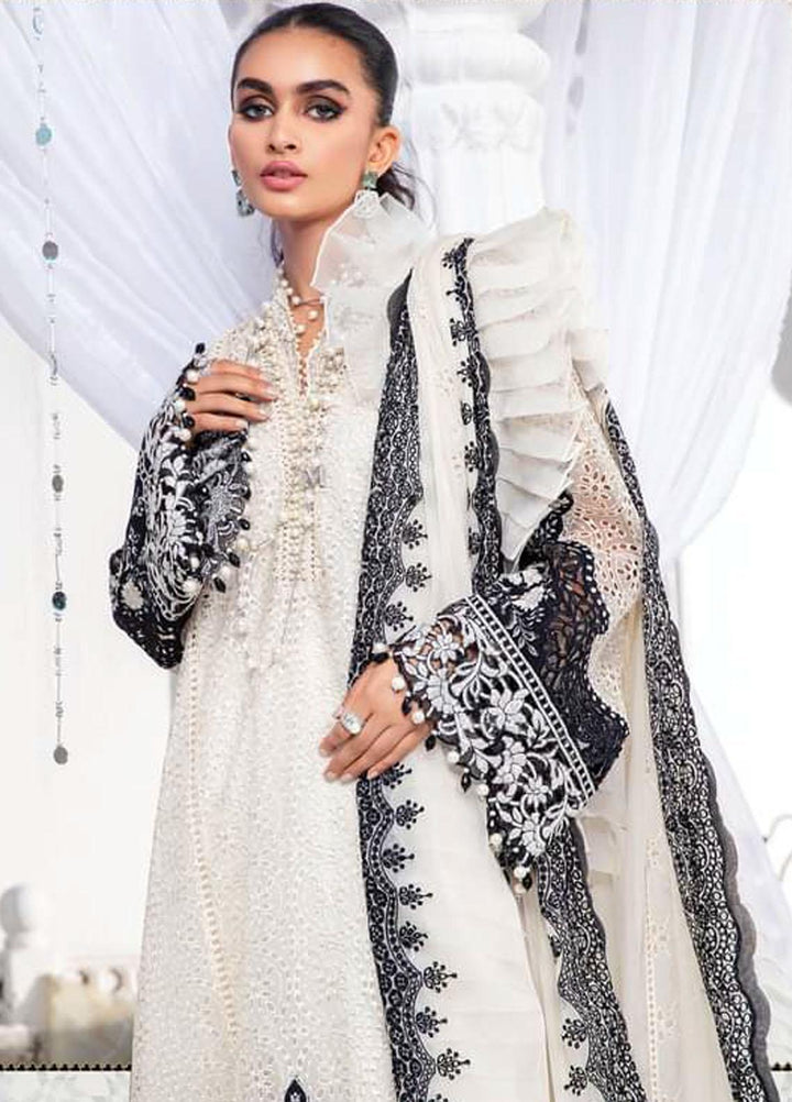 Maria B Embroidered Organza Suits Unstitched 3 Piece MB22E D5 - Eid Collection