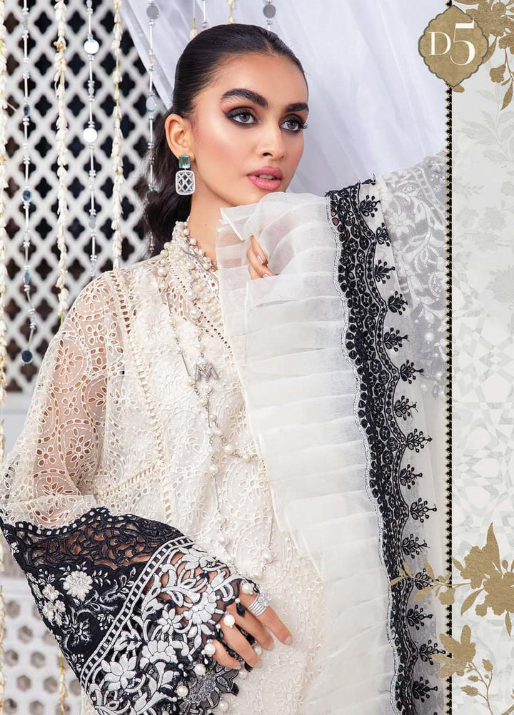 Maria B Embroidered Organza Suits Unstitched 3 Piece MB22E D5 - Eid Collection