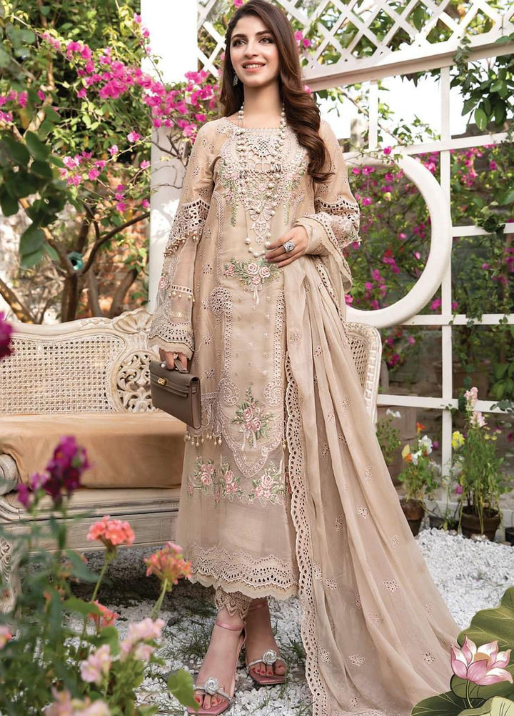 Maria B Embroidered Lawn Suits Unstitched 3 Piece MB22E D6 - Eid Collection