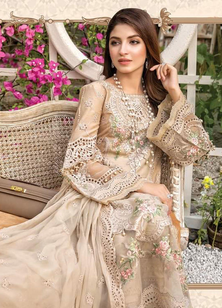 Maria B Embroidered Lawn Suits Unstitched 3 Piece MB22E D6 - Eid Collection