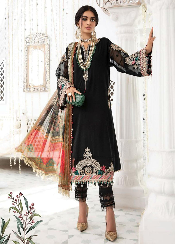 Maria B Embroidered Lawn Suits Unstitched 3 Piece MB22E D7 - Eid Collection