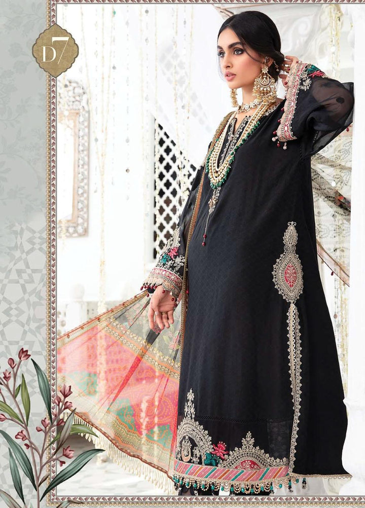 Maria B Embroidered Lawn Suits Unstitched 3 Piece MB22E D7 - Eid Collection