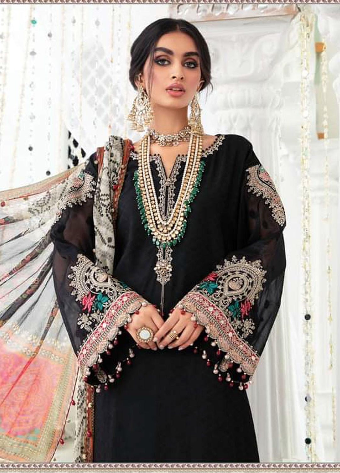 Maria B Embroidered Lawn Suits Unstitched 3 Piece MB22E D7 - Eid Collection