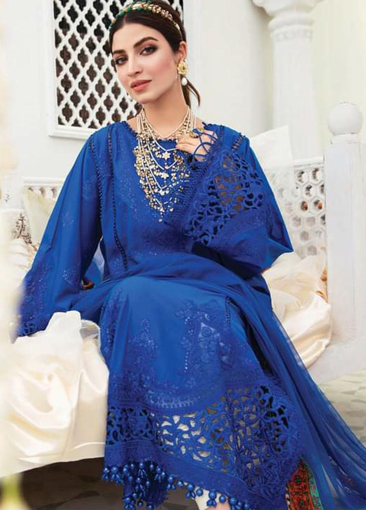 Maria B Embroidered Lawn Suits Unstitched 3 Piece MB22E D8 - Eid Collection