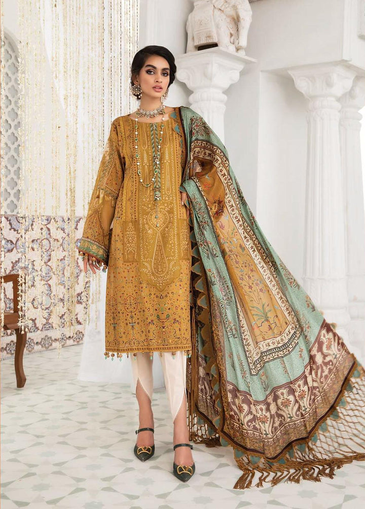 Maria B Embroidered Lawn Suits Unstitched 3 Piece MB22E D9 - Eid Collection