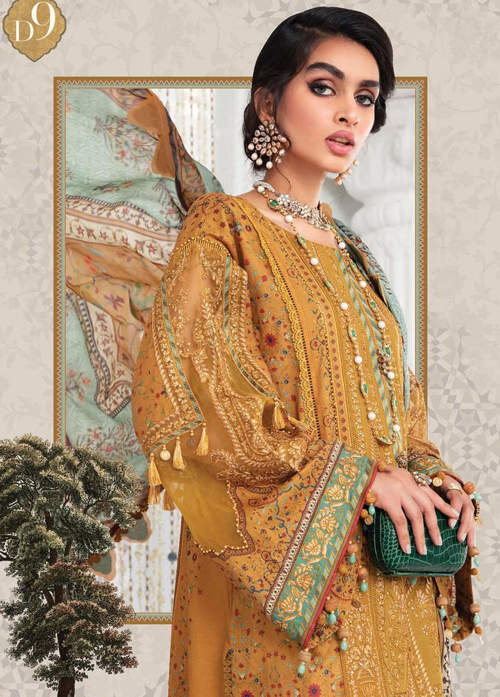Maria B Embroidered Lawn Suits Unstitched 3 Piece MB22E D9 - Eid Collection