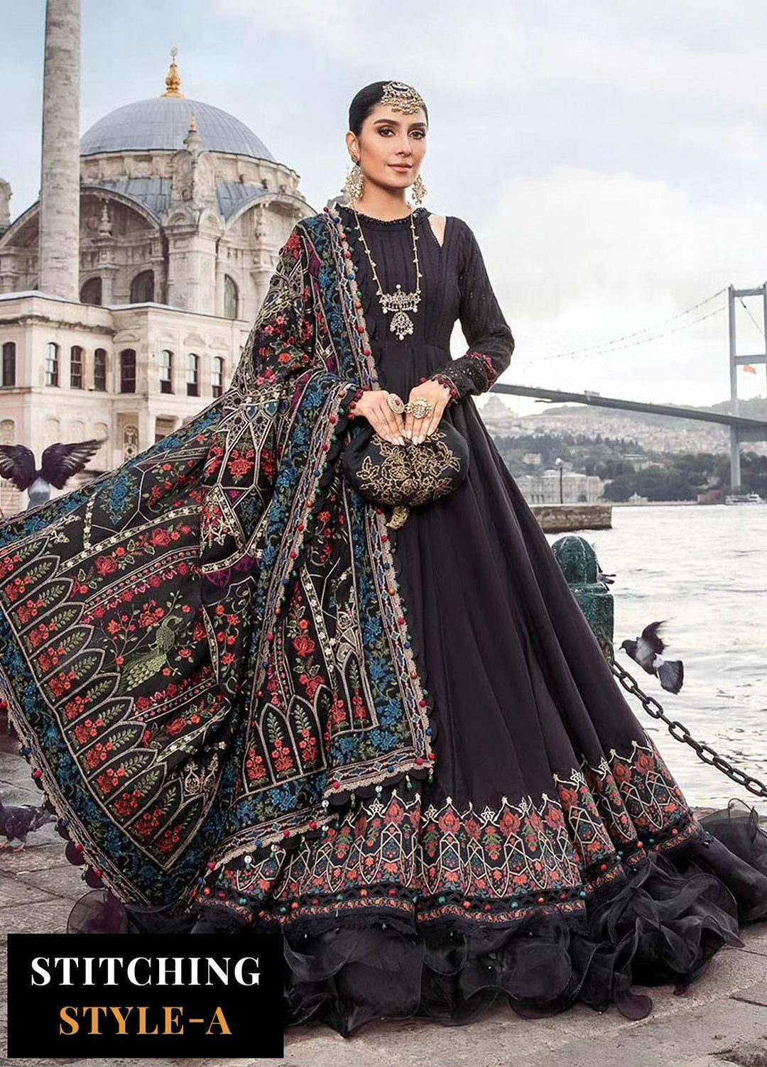 Maria B Embroidered Linen Suits Unstitched 3 Piece MB23LN D1 - Luxury Winter Collection
