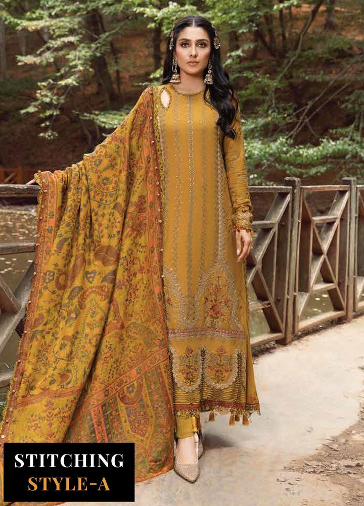 Maria B Embroidered Linen Suits Unstitched 3 Piece MB23LN D10 - Luxury Winter Collection