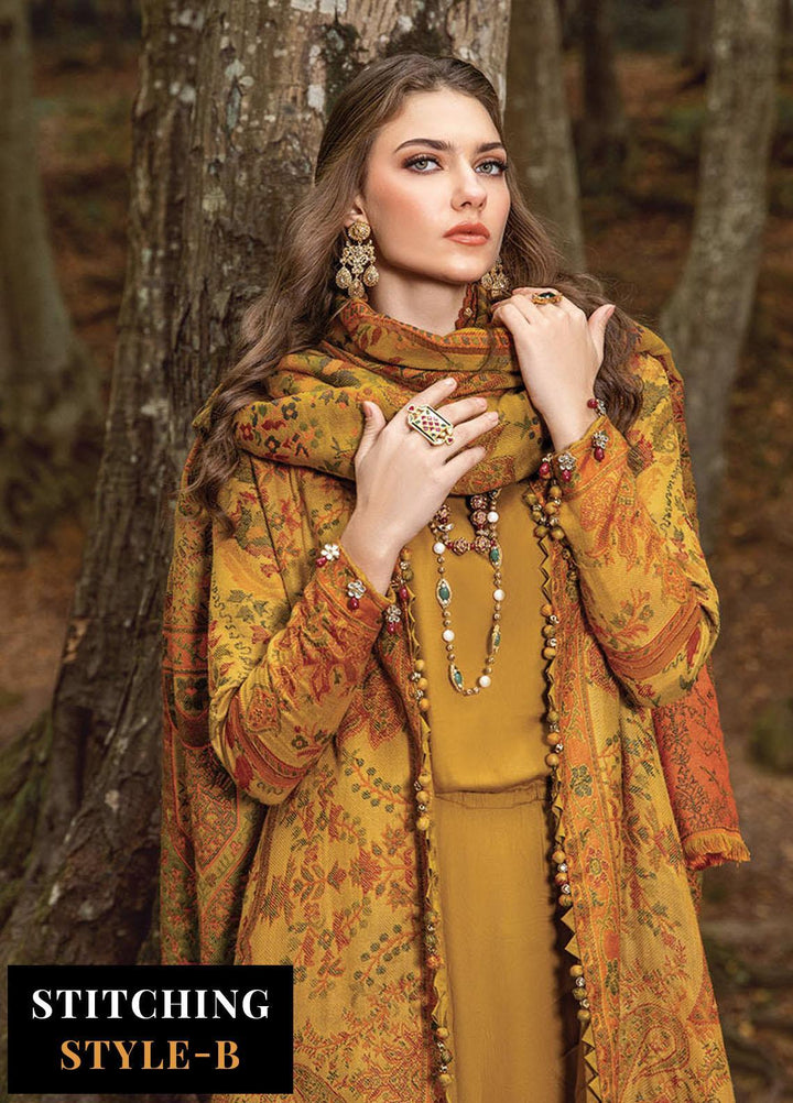 Maria B Embroidered Linen Suits Unstitched 3 Piece MB23LN D10 - Luxury Winter Collection