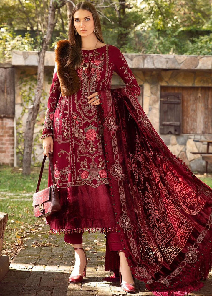 Maria B Embroidered Linen Suits Unstitched 3 Piece MB23LN D12 - Luxury Winter Collection