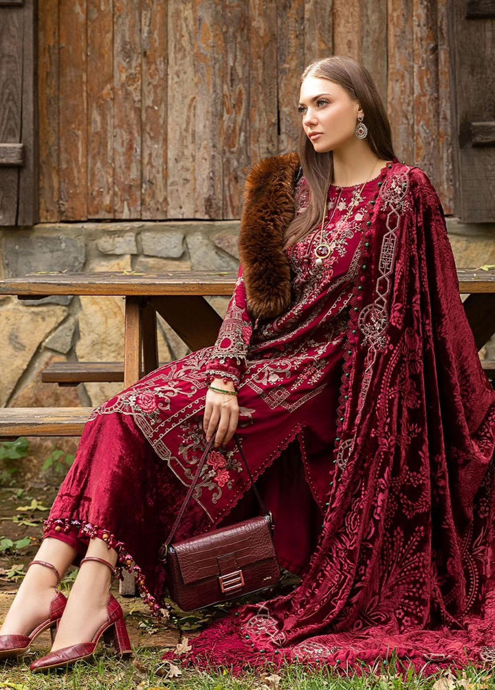 Maria B Embroidered Linen Suits Unstitched 3 Piece MB23LN D12 - Luxury Winter Collection