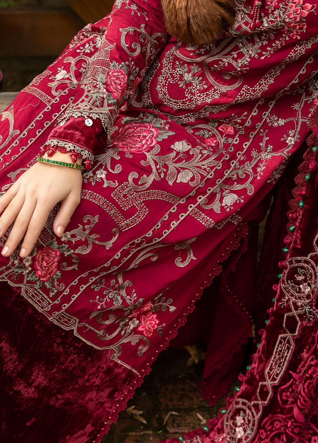 Maria B Embroidered Linen Suits Unstitched 3 Piece MB23LN D12 - Luxury Winter Collection