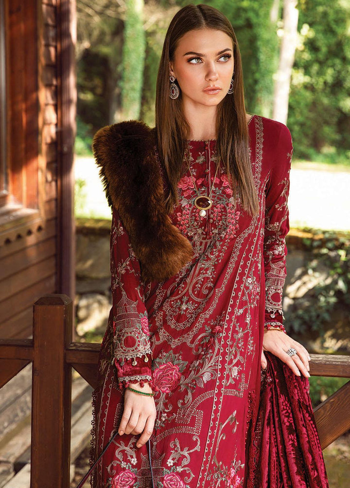 Maria B Embroidered Linen Suits Unstitched 3 Piece MB23LN D12 - Luxury Winter Collection