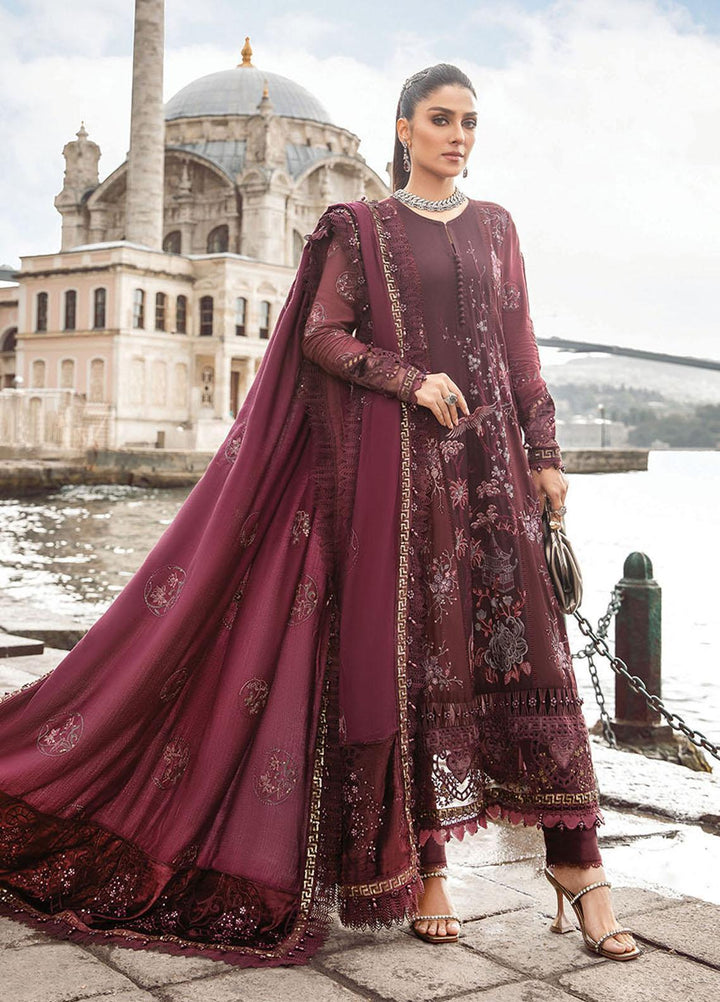 Maria B Embroidered Linen Suits Unstitched 3 Piece MB23LN D3 - Luxury Winter Collection