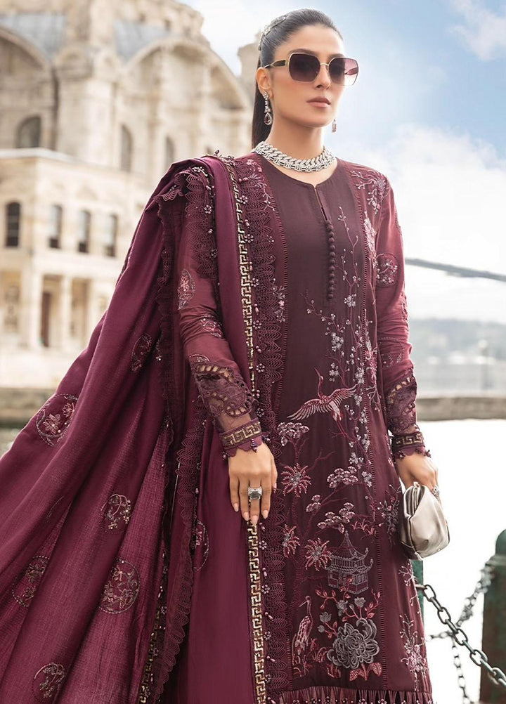 Maria B Embroidered Linen Suits Unstitched 3 Piece MB23LN D3 - Luxury Winter Collection