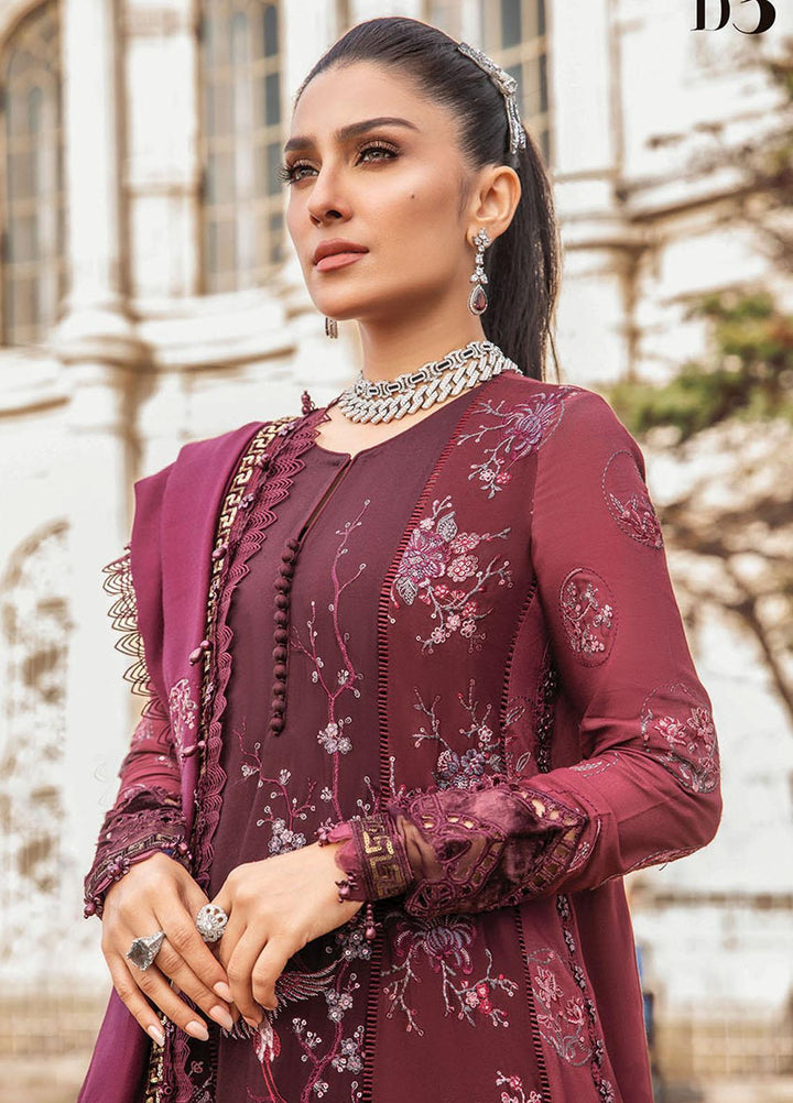 Maria B Embroidered Linen Suits Unstitched 3 Piece MB23LN D3 - Luxury Winter Collection