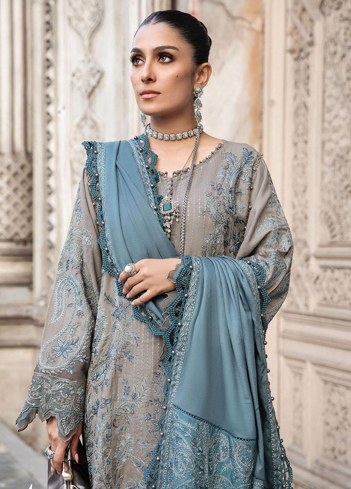 Maria B Embroidered Linen Suits Unstitched 3 Piece MB23LN D4 - Luxury Winter Collection