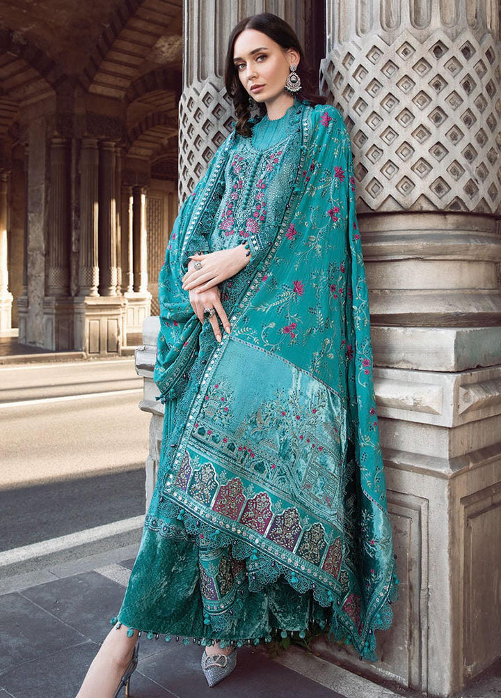 Maria B Embroidered Linen Suits Unstitched 3 Piece MB23LN D5 - Luxury Winter Collection