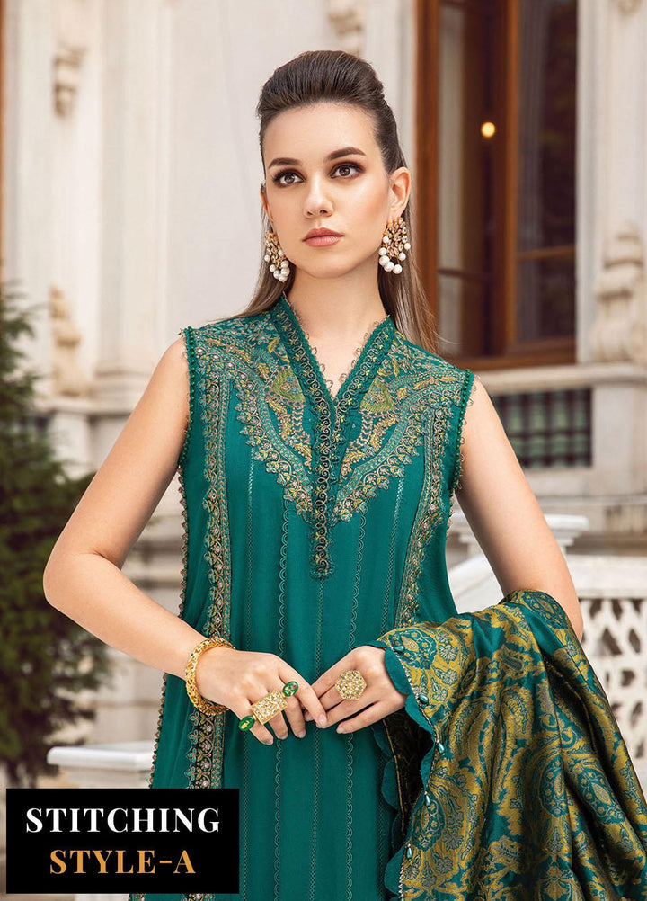 Maria B Embroidered Linen Suits Unstitched 3 Piece MB23LN D7 - Luxury Winter Collection