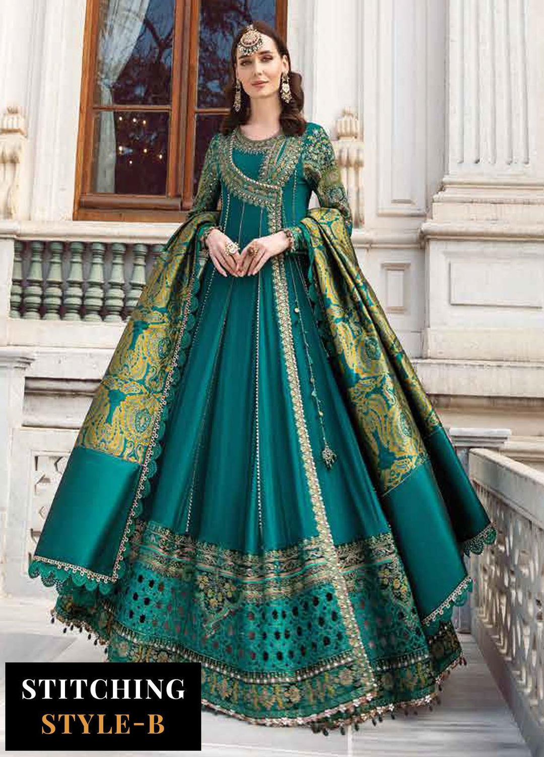 Maria B Embroidered Linen Suits Unstitched 3 Piece MB23LN D7 - Luxury Winter Collection
