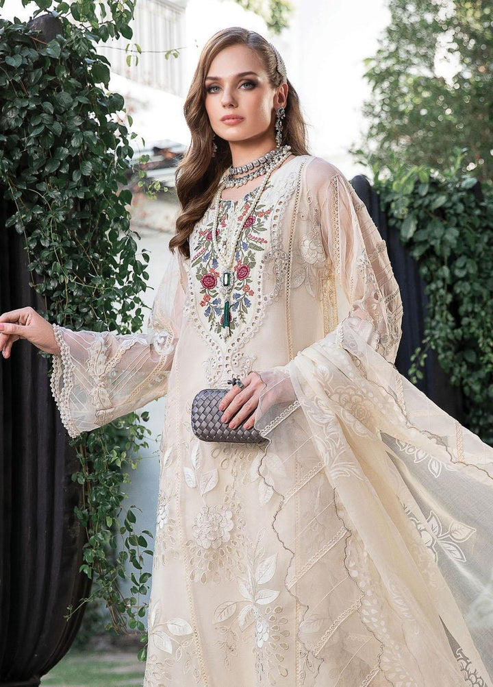 Maria B Embroidered Organza Suits Unstitched 4 Piece MB23LE D-01 Celestial Light - Eid Collection