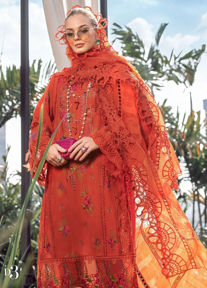 Maria B Embroidered Lawn Suits Unstitched 3 Piece MB23LE D-03 Imperial & Splendor - Eid Collection