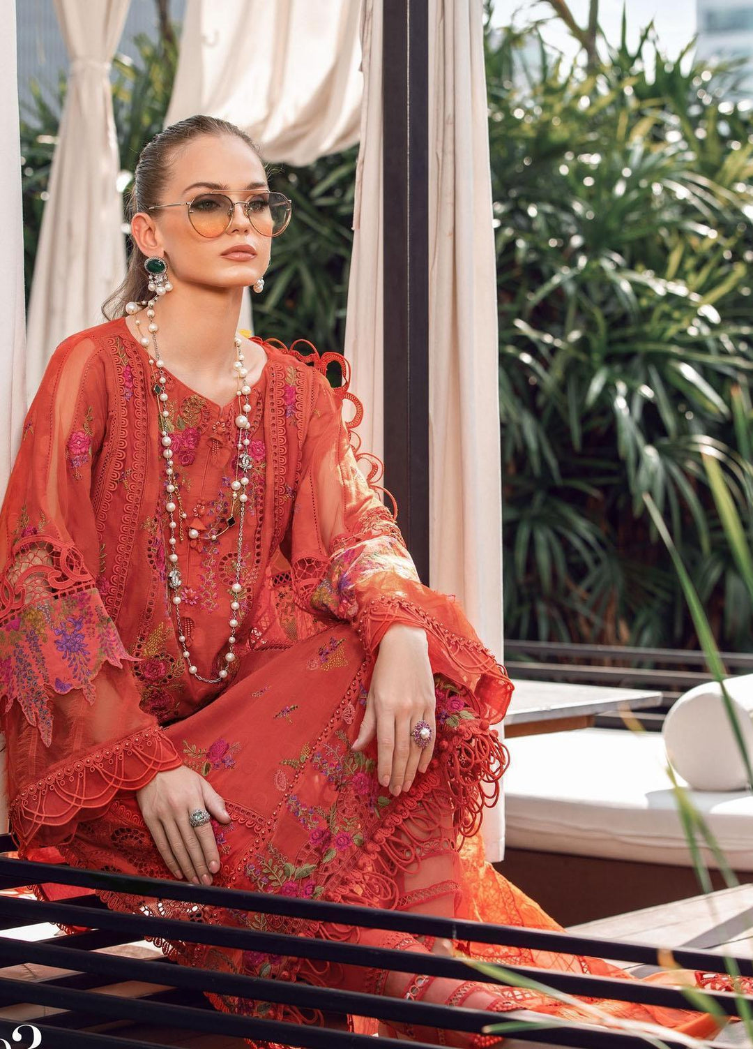 Maria B Embroidered Lawn Suits Unstitched 3 Piece MB23LE D-03 Imperial & Splendor - Eid Collection