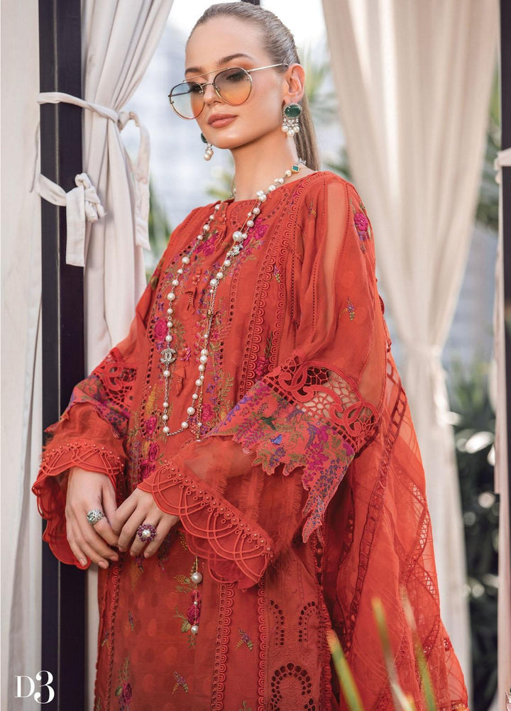 Maria B Embroidered Lawn Suits Unstitched 3 Piece MB23LE D-03 Imperial & Splendor - Eid Collection