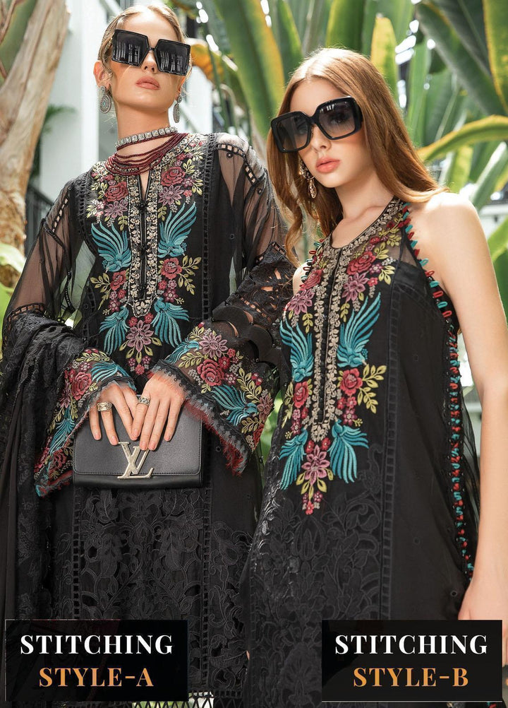 Maria B Embroidered Organza Suits Unstitched 4 Piece MB23LE D-04 Regal Tangerine - Eid Collection