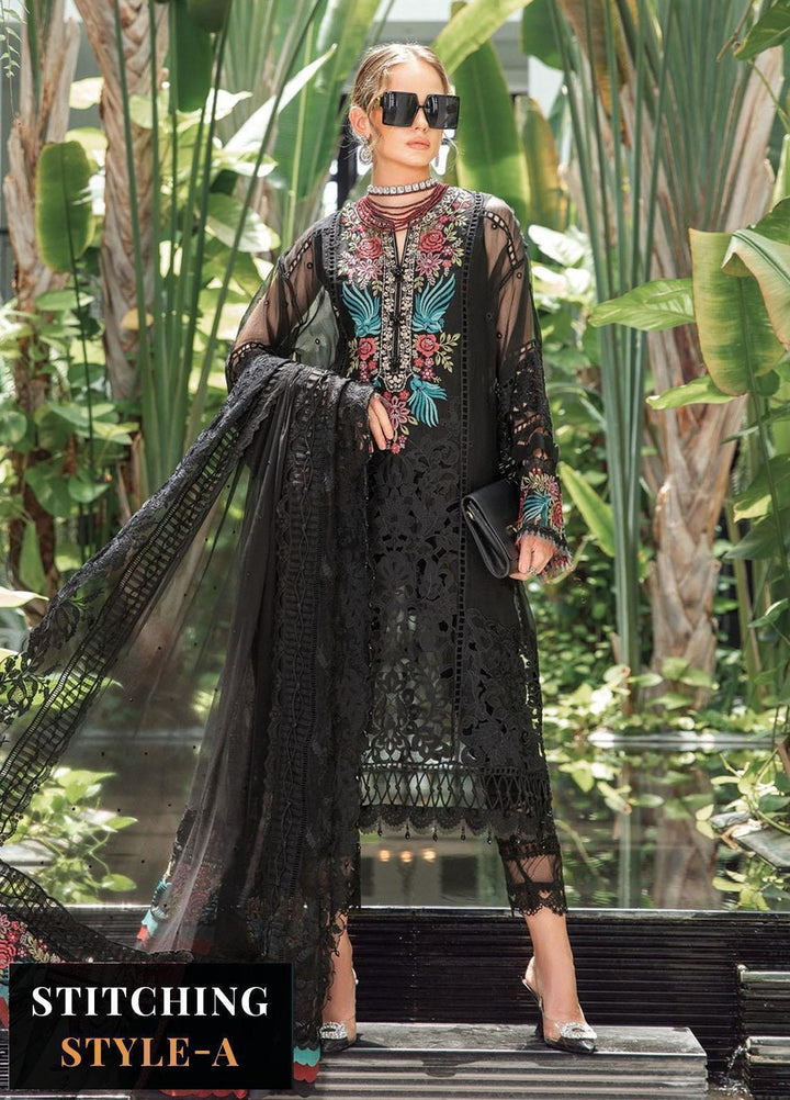 Maria B Embroidered Organza Suits Unstitched 4 Piece MB23LE D-04 Regal Tangerine - Eid Collection