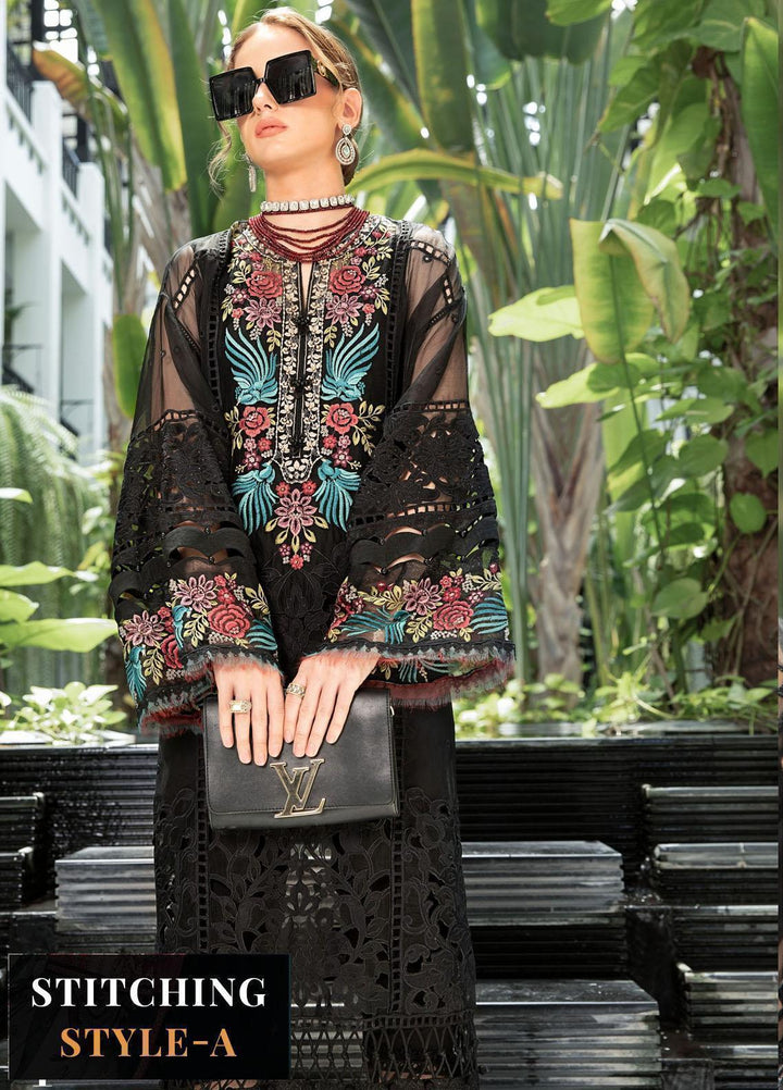 Maria B Embroidered Organza Suits Unstitched 4 Piece MB23LE D-04 Regal Tangerine - Eid Collection