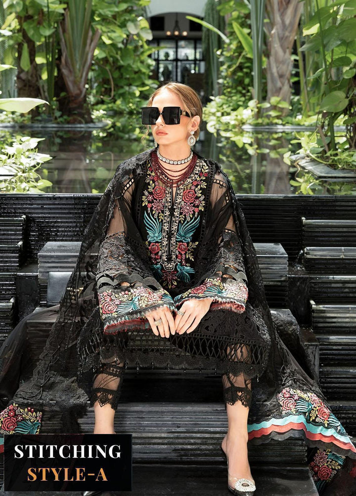 Maria B Embroidered Organza Suits Unstitched 4 Piece MB23LE D-04 Regal Tangerine - Eid Collection