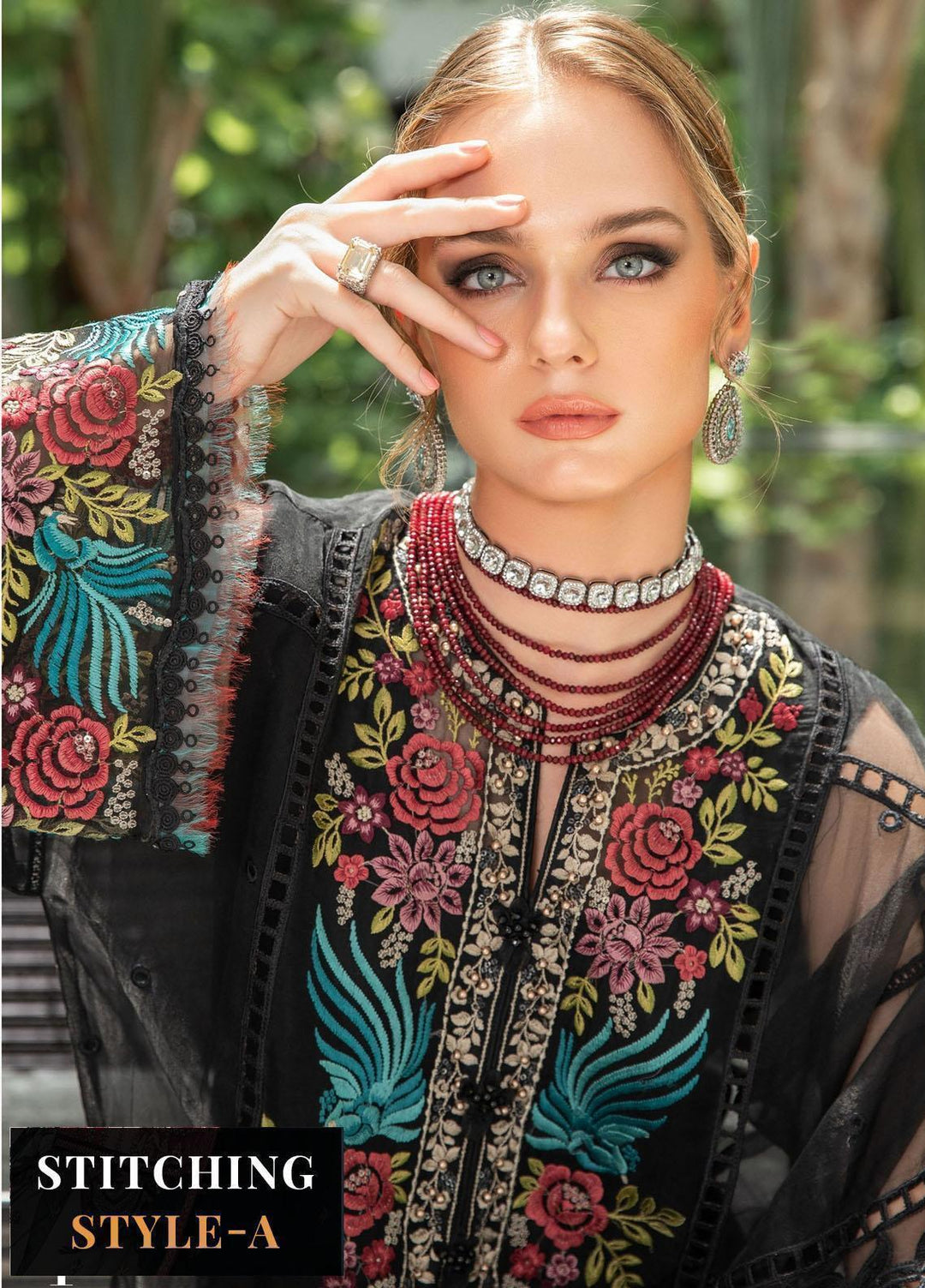 Maria B Embroidered Organza Suits Unstitched 4 Piece MB23LE D-04 Regal Tangerine - Eid Collection