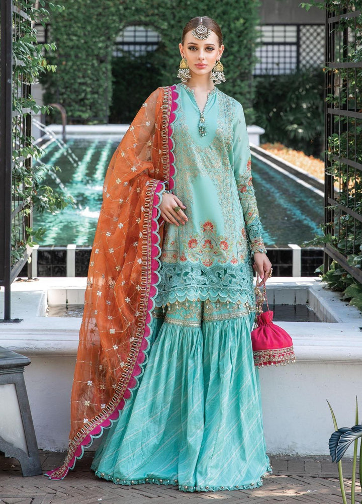 Maria B Embroidered Lawn Suits Unstitched 3 Piece MB23LE D-05 Luxurious Azure - Eid Collection