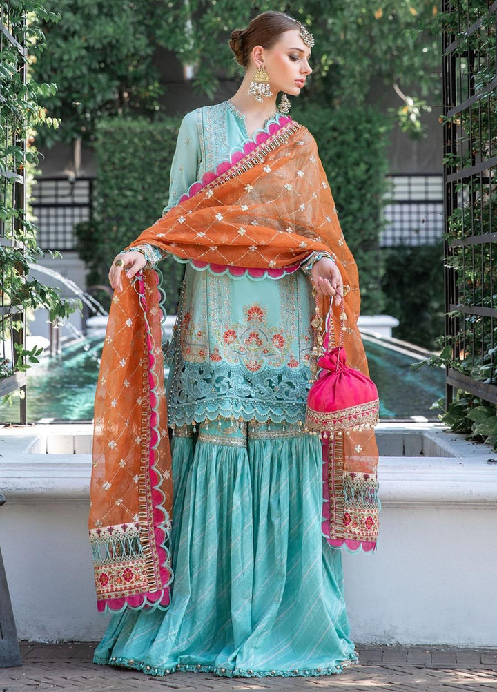 Maria B Embroidered Lawn Suits Unstitched 3 Piece MB23LE D-05 Luxurious Azure - Eid Collection