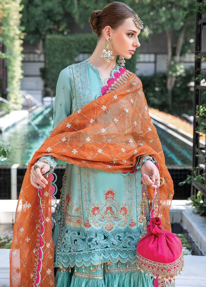 Maria B Embroidered Lawn Suits Unstitched 3 Piece MB23LE D-05 Luxurious Azure - Eid Collection