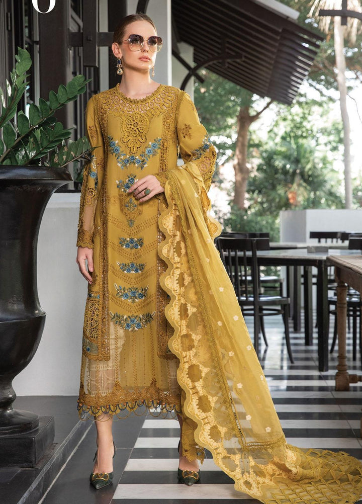 Maria B Embroidered Lawn Suits Unstitched 3 Piece MB23LE D-06 Royal Amber - Eid Collection