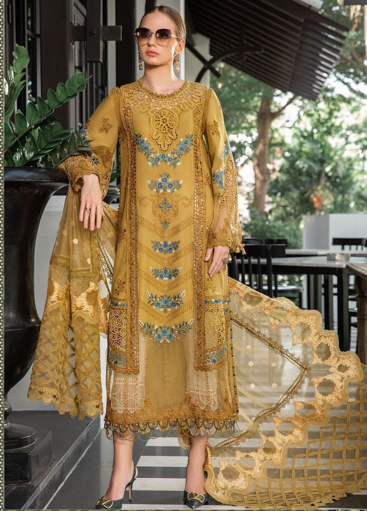 Maria B Embroidered Lawn Suits Unstitched 3 Piece MB23LE D-06 Royal Amber - Eid Collection
