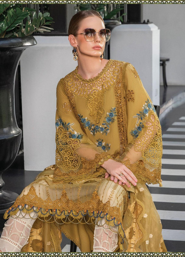 Maria B Embroidered Lawn Suits Unstitched 3 Piece MB23LE D-06 Royal Amber - Eid Collection