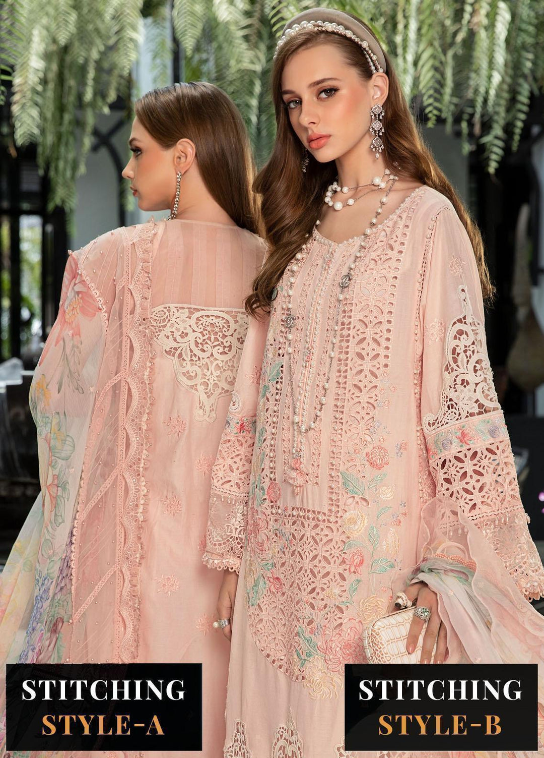 Maria B Embroidered Lawn Suits Unstitched 3 Piece MB23LE D-07 Mystic Blust - Eid Collection
