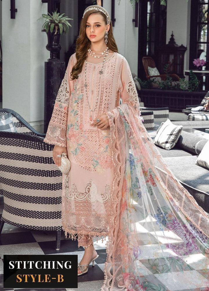 Maria B Embroidered Lawn Suits Unstitched 3 Piece MB23LE D-07 Mystic Blust - Eid Collection