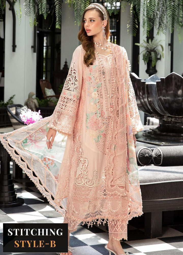 Maria B Embroidered Lawn Suits Unstitched 3 Piece MB23LE D-07 Mystic Blust - Eid Collection