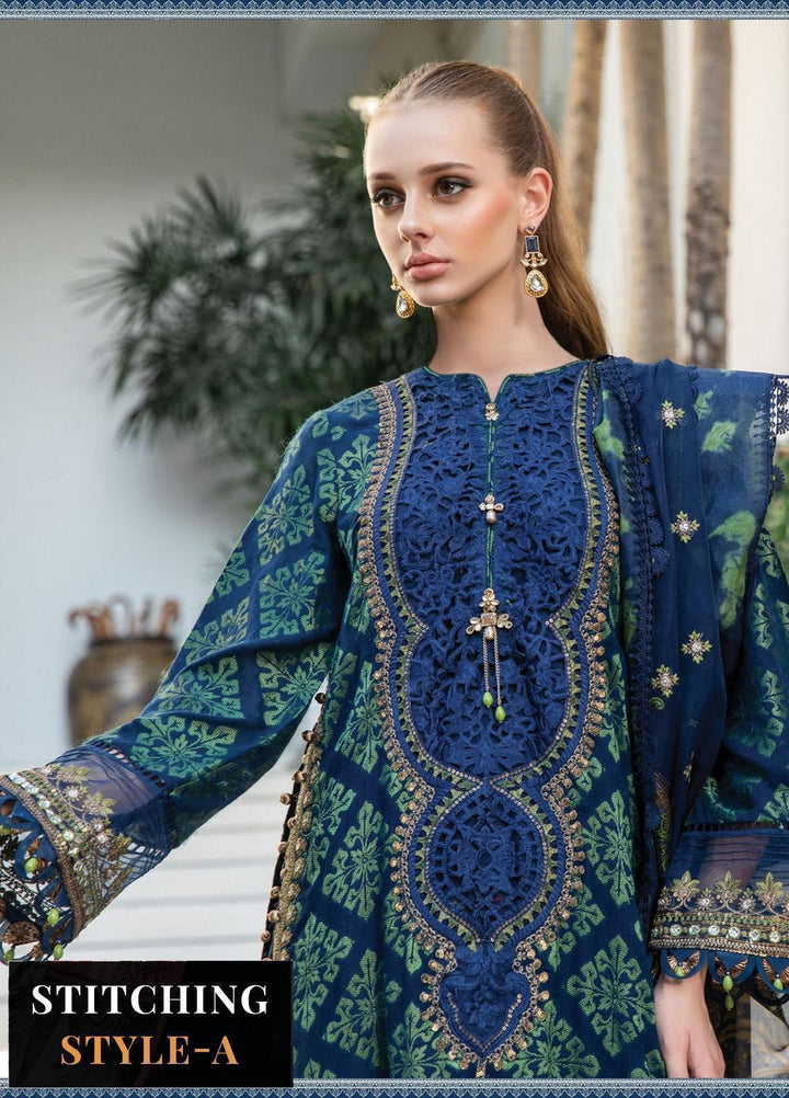Maria B Embroidered Lawn Suits Unstitched 3 Piece MB23LE D-08 Glorious Beryl - Eid Collection