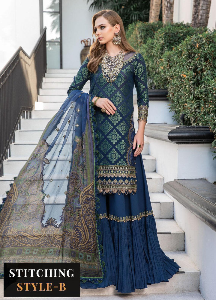 Maria B Embroidered Lawn Suits Unstitched 3 Piece MB23LE D-08 Glorious Beryl - Eid Collection