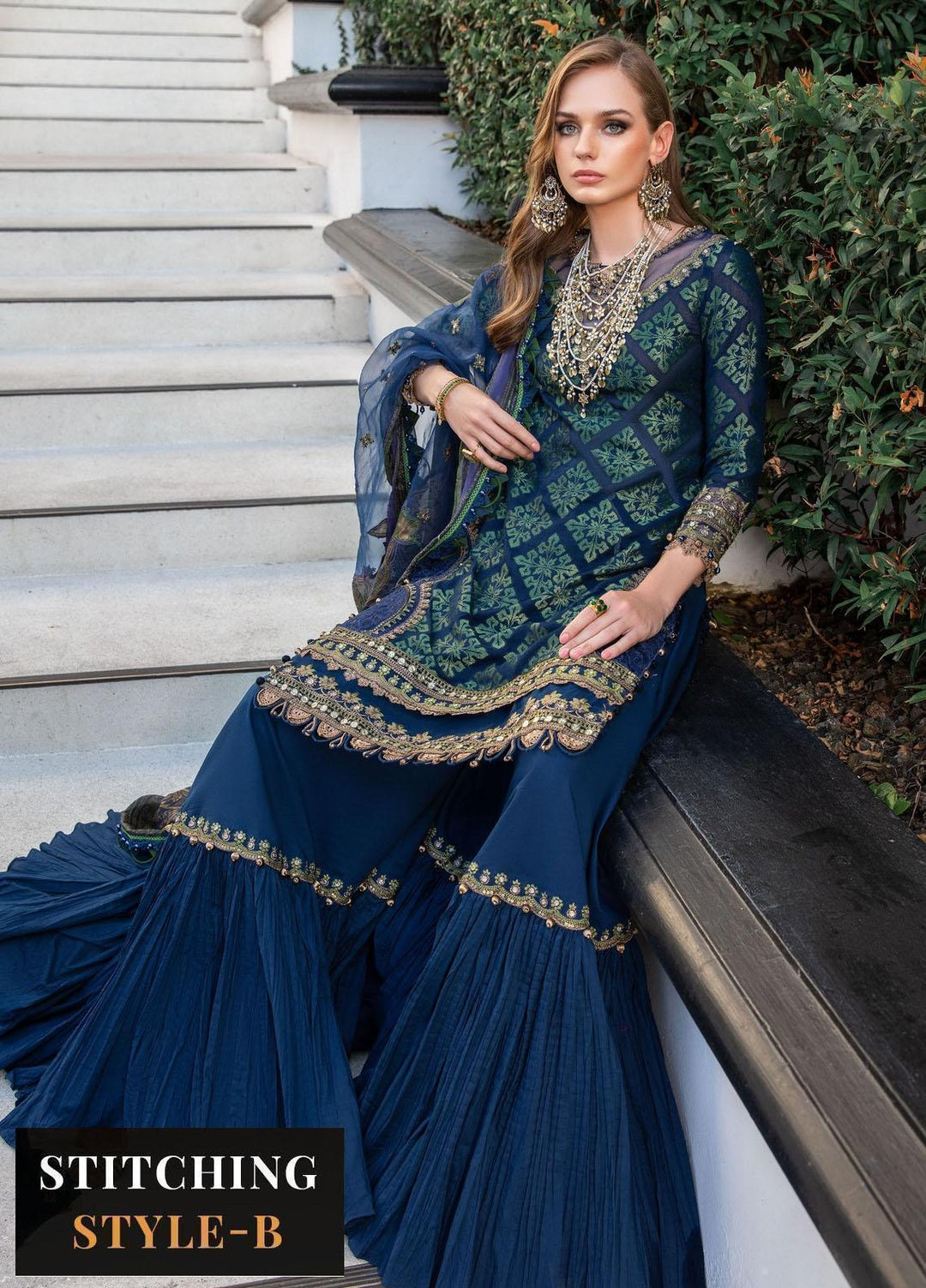 Maria B Embroidered Lawn Suits Unstitched 3 Piece MB23LE D-08 Glorious Beryl - Eid Collection