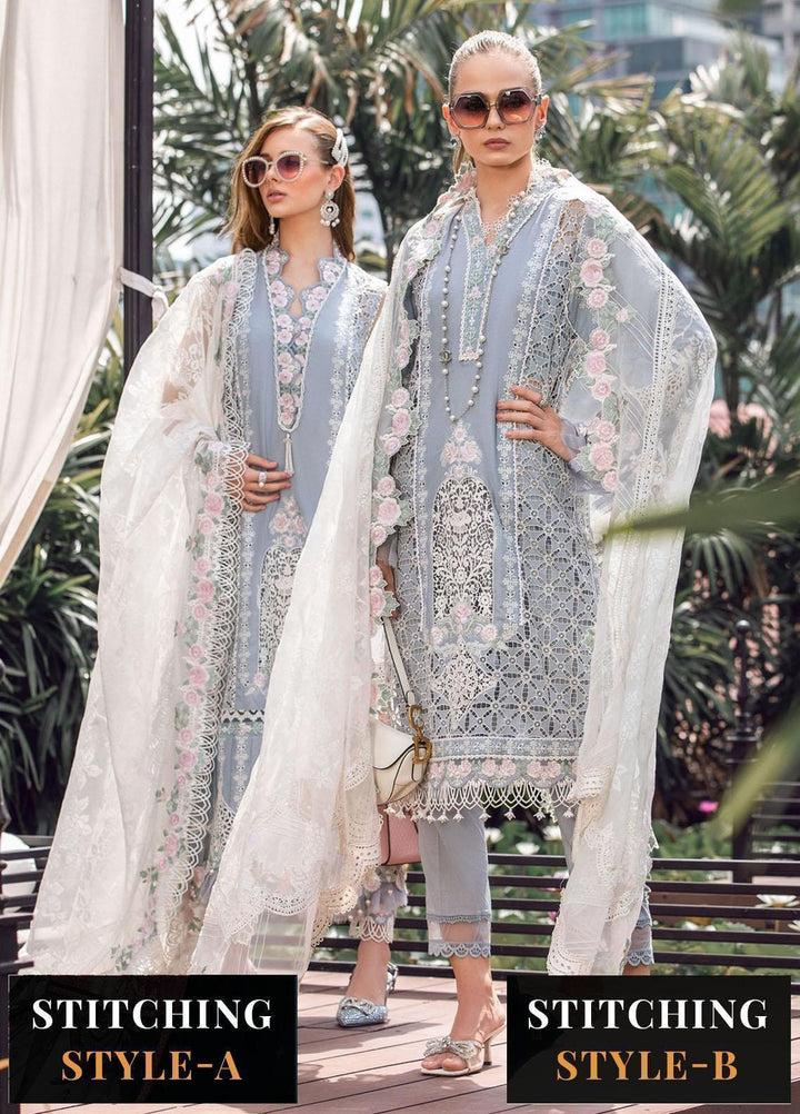 Maria B Embroidered Lawn Suits Unstitched 3 Piece MB23LE D-10 Illustrious Ivory - Eid Collection